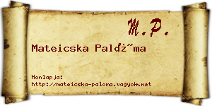 Mateicska Palóma névjegykártya
